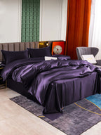 22Momme 4Pcs Silk Set Duvet Cover+Flat Sheet+2x Pillowcases