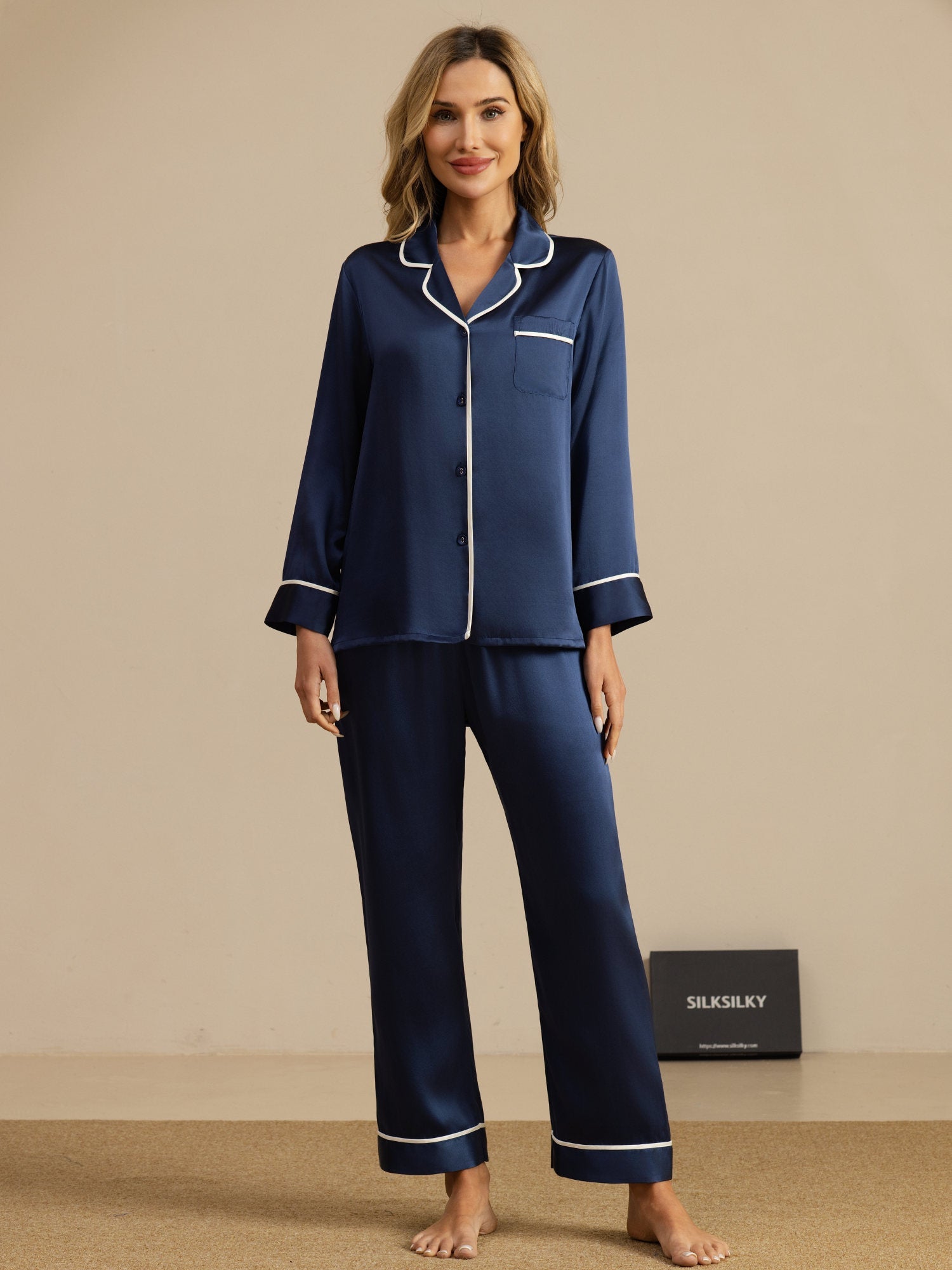 100% Mulberry Silk Classic Pajama Set