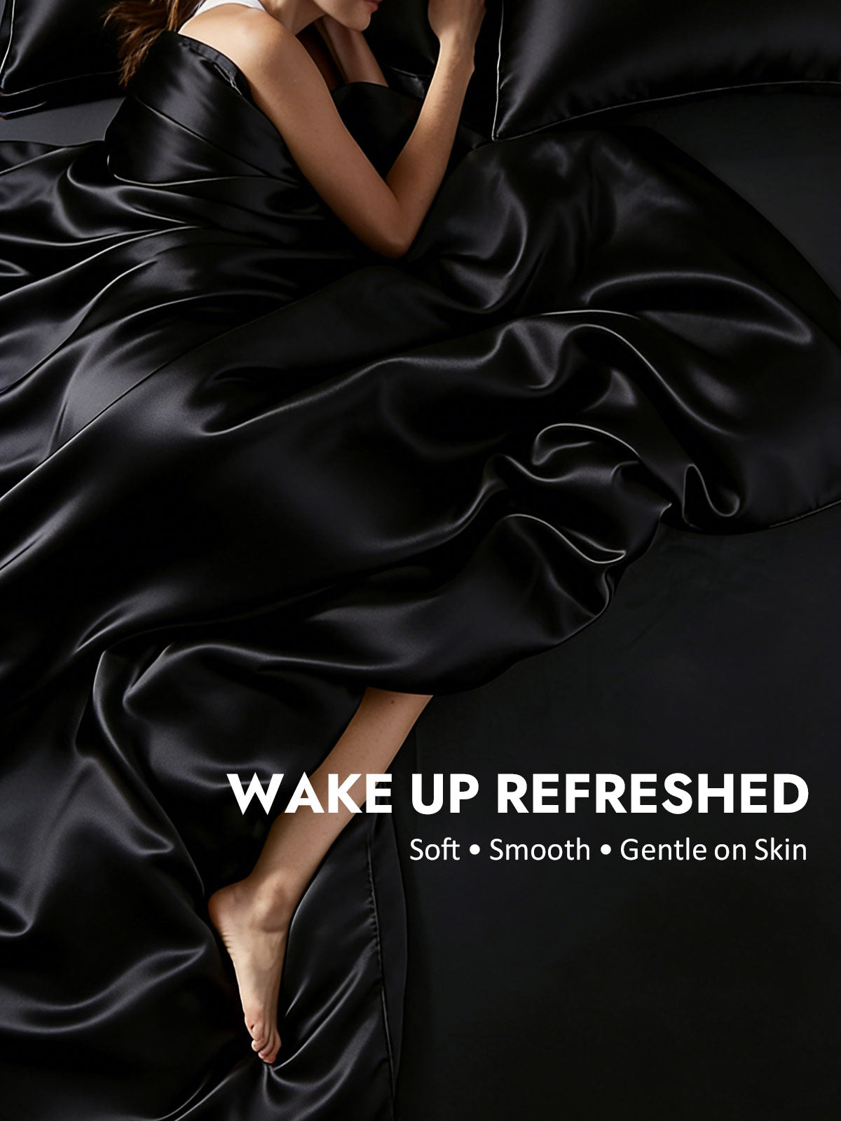 19Momme 4Pcs Silk Set Fitted&Flat Sheets+2x Pillowcases