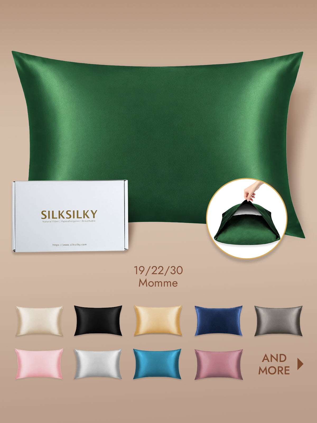 100% Mulberry Silk Pillowcase with Envelope Closure