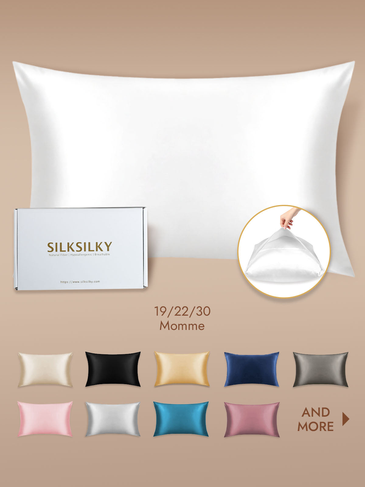 100% Mulberry Silk Pillowcase with Envelope Closure