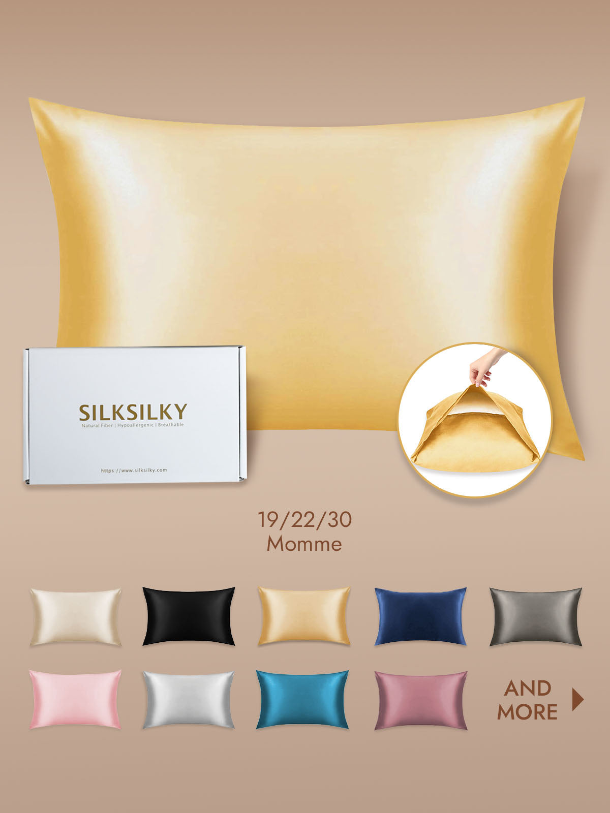 100% Mulberry Silk Pillowcase with Envelope Closure