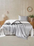 22Momme 4Pcs Silk Set Duvet Cover+Flat Sheet+2x Pillowcases