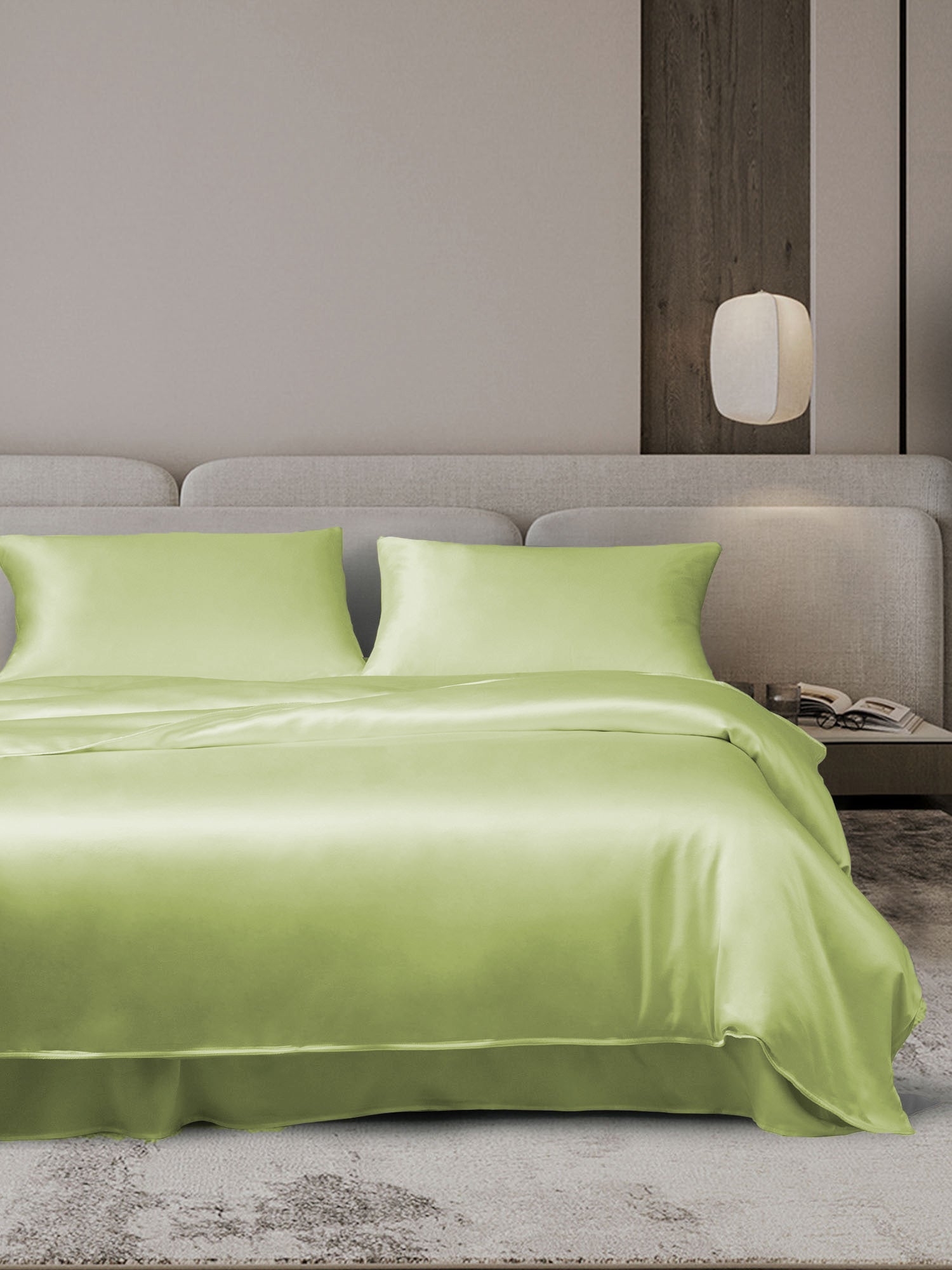 19Momme 4Pcs Silk Set Duvet Cover+Flat Sheet+2x Pillowcases