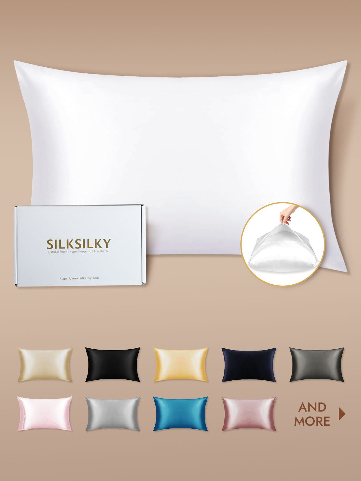19Momme 100% Mulberry Silk Pillowcase - Envelope Closure