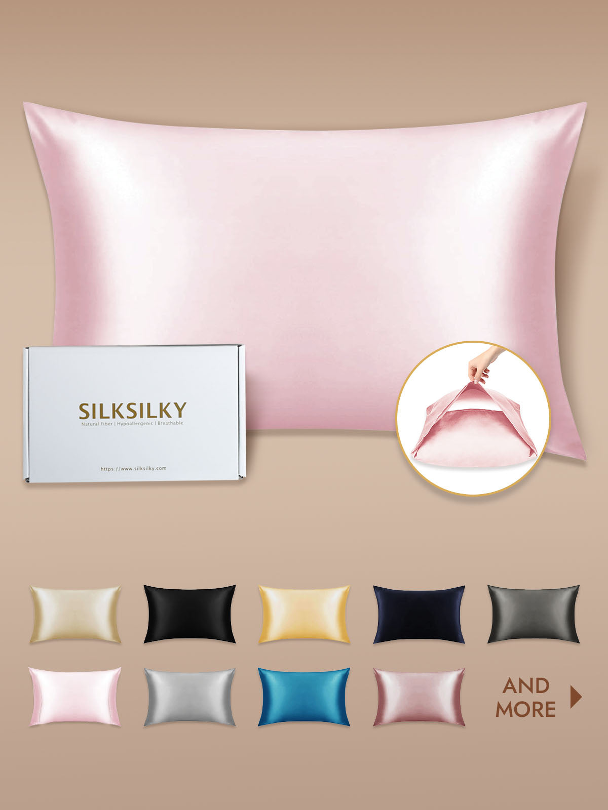 19Momme 100% Mulberry Silk Pillowcase - Envelope Closure
