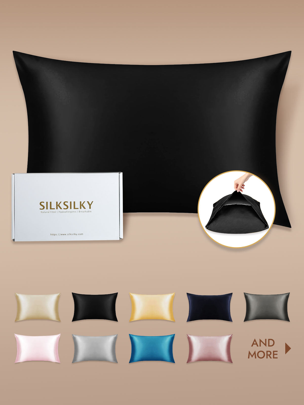19Momme 100% Mulberry Silk Pillowcase - Envelope Closure