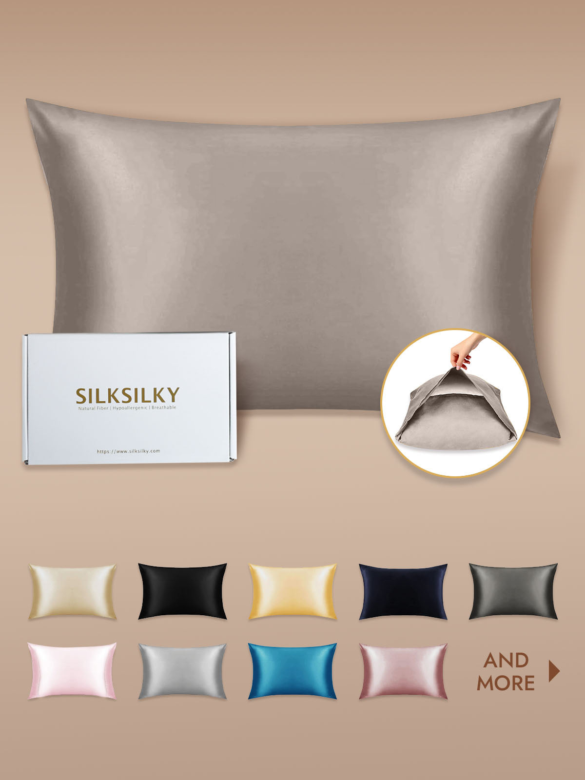 19Momme 100% Mulberry Silk Pillowcase - Envelope Closure