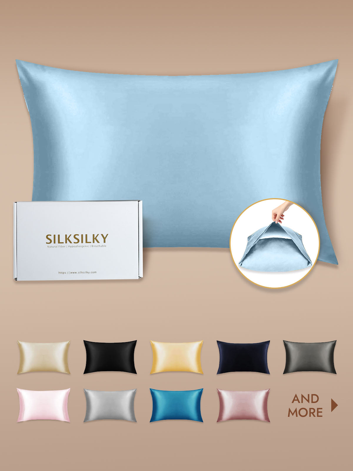 19Momme 100% Mulberry Silk Pillowcase - Envelope Closure