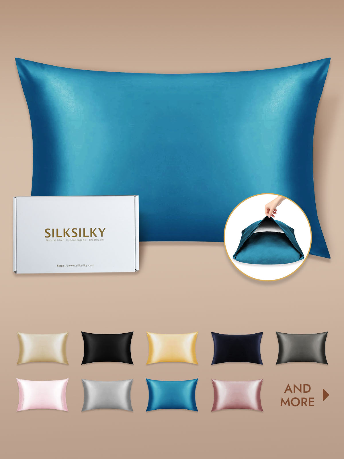 19Momme 100% Mulberry Silk Pillowcase - Envelope Closure