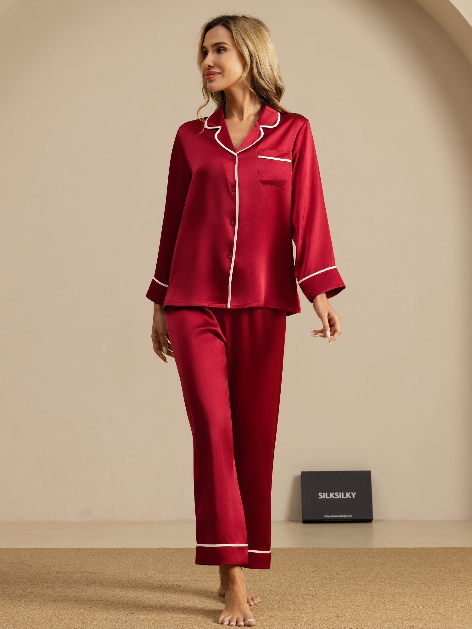 100% Mulberry Silk Classic Pajama Set