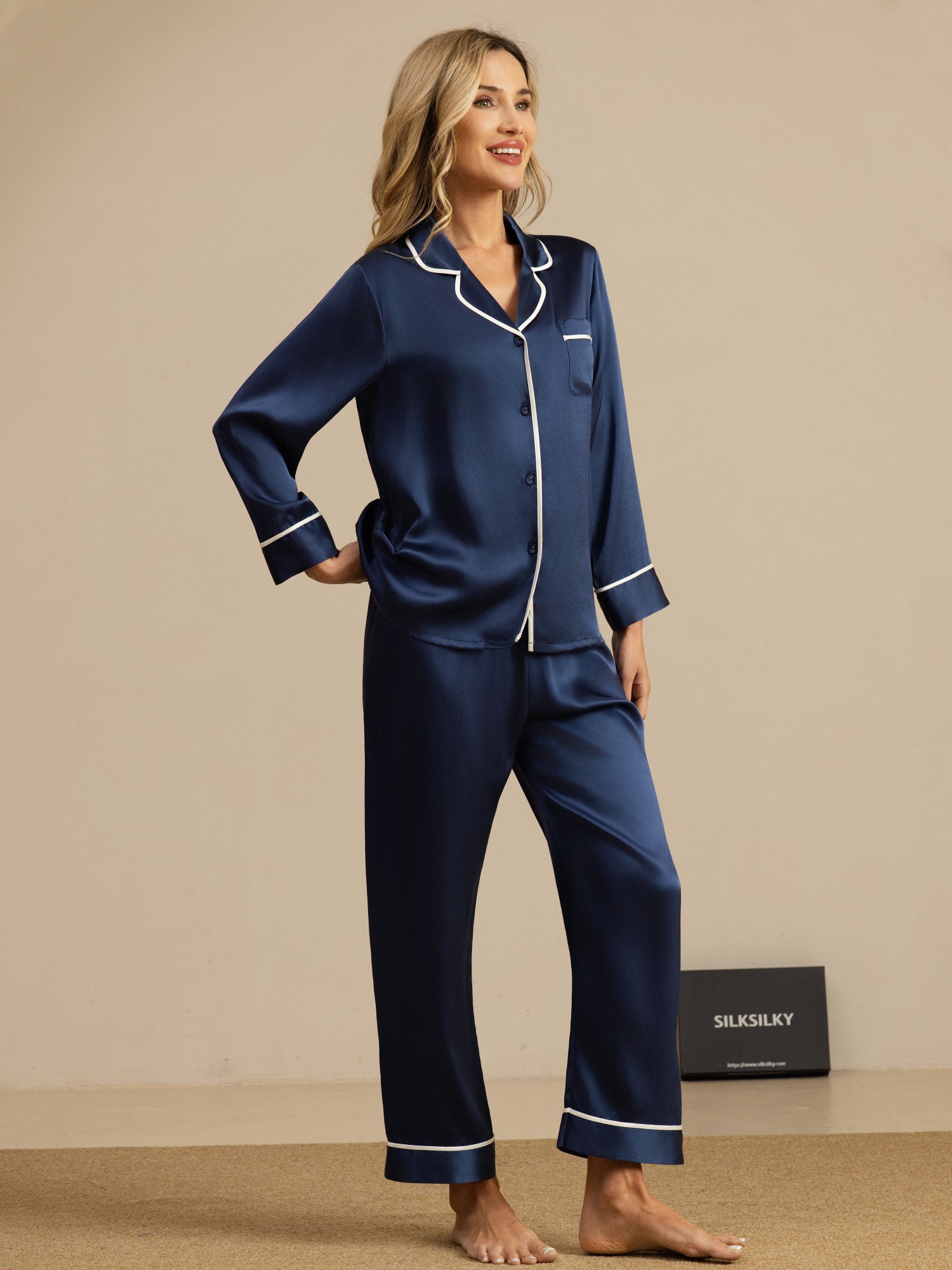 100% Mulberry Silk Classic Pajama Set
