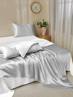 22Momme 4Pcs Silk Set Duvet Cover+Flat Sheet+2x Pillowcases