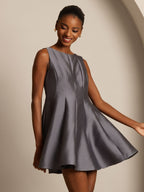 Clearance - 32Momme Silk-Wool Blend Casual Sleeveless Skater Short Dress