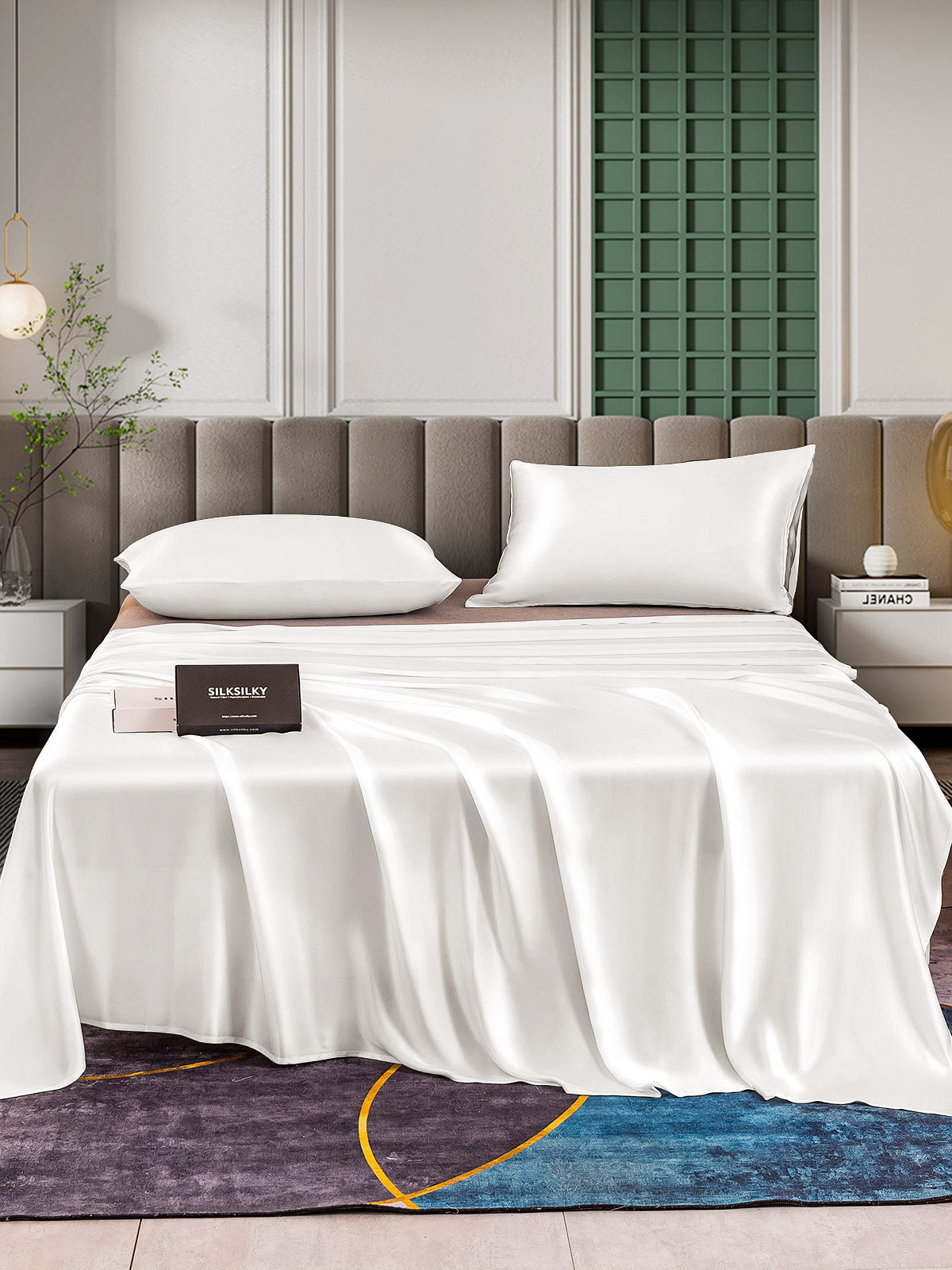 25Momme 3Pcs Silk Set Flat Sheet+2x Pillowcases