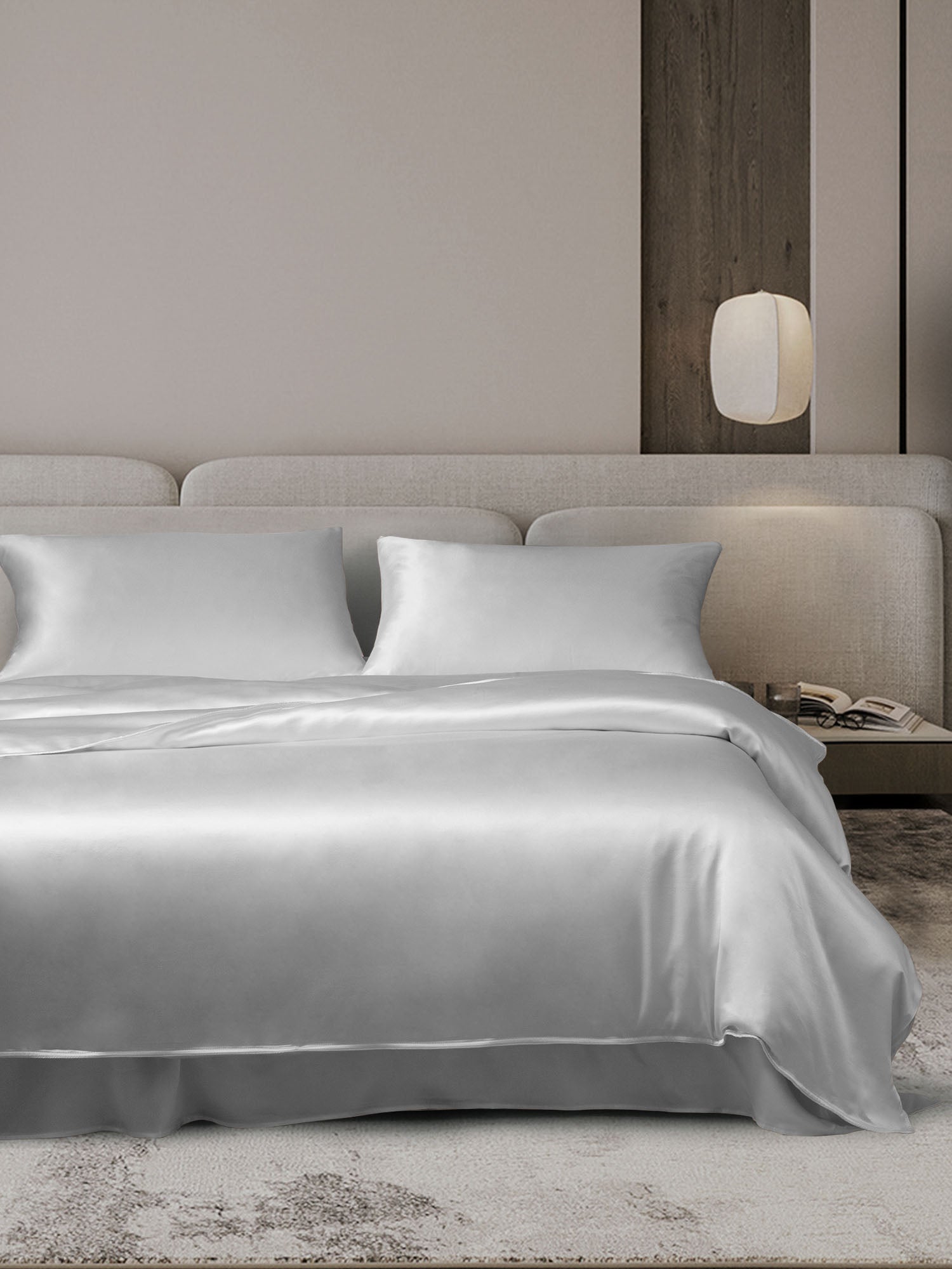 22Momme 4Pcs Silk Set Duvet Cover+Flat Sheet+2x Pillowcases