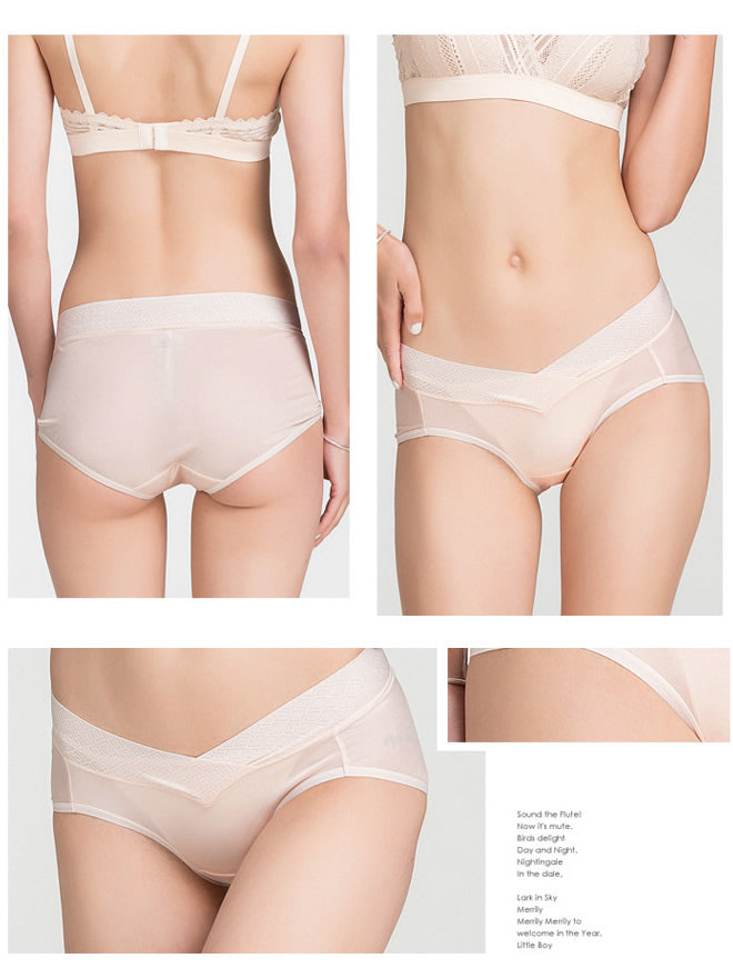Silk Knitted Pregnant Woman V-Waist Panties (Bra NOT Included)
