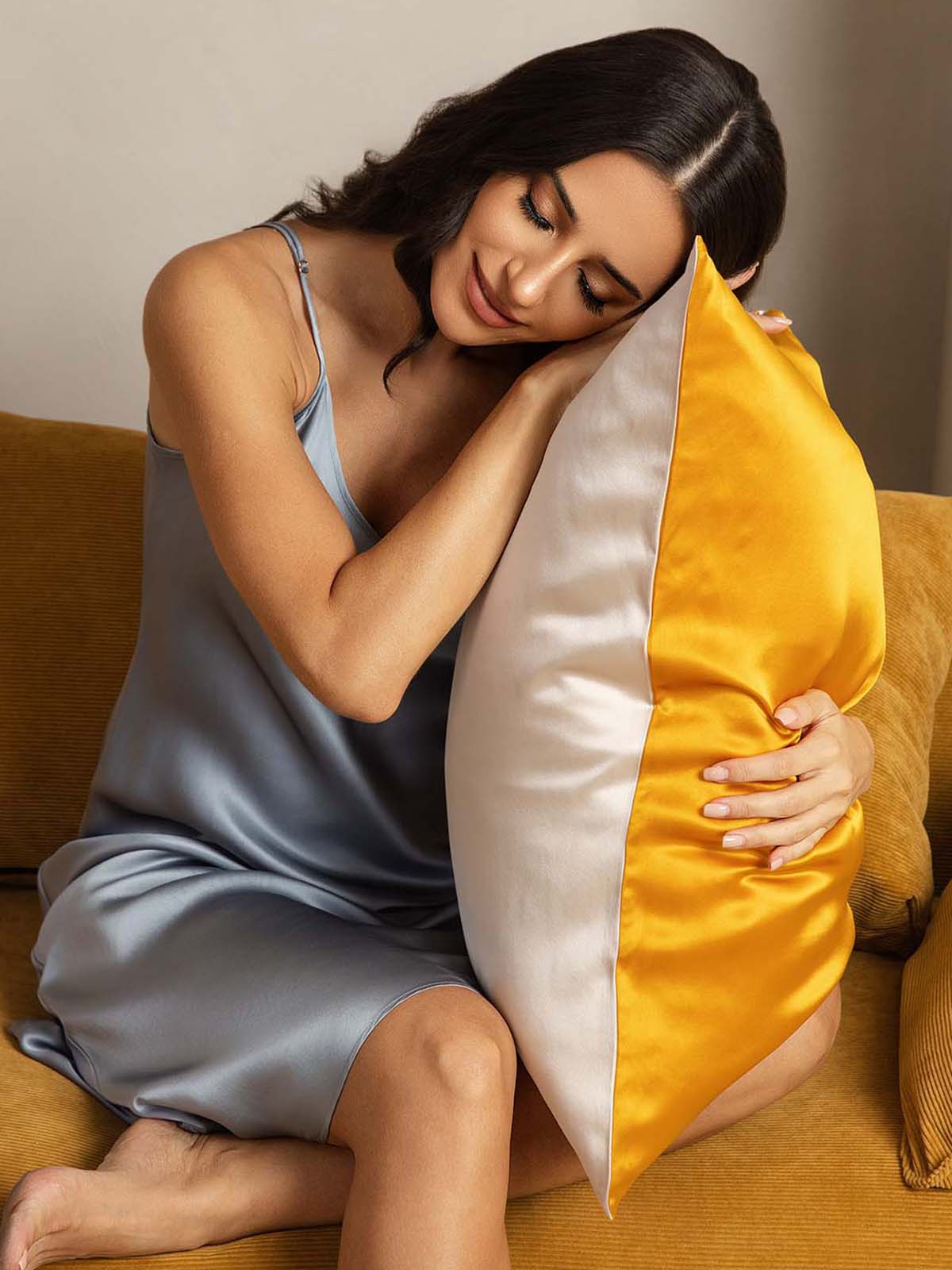 22Momme 100% Mulberry Silk Pillowcase - Two-tone Design