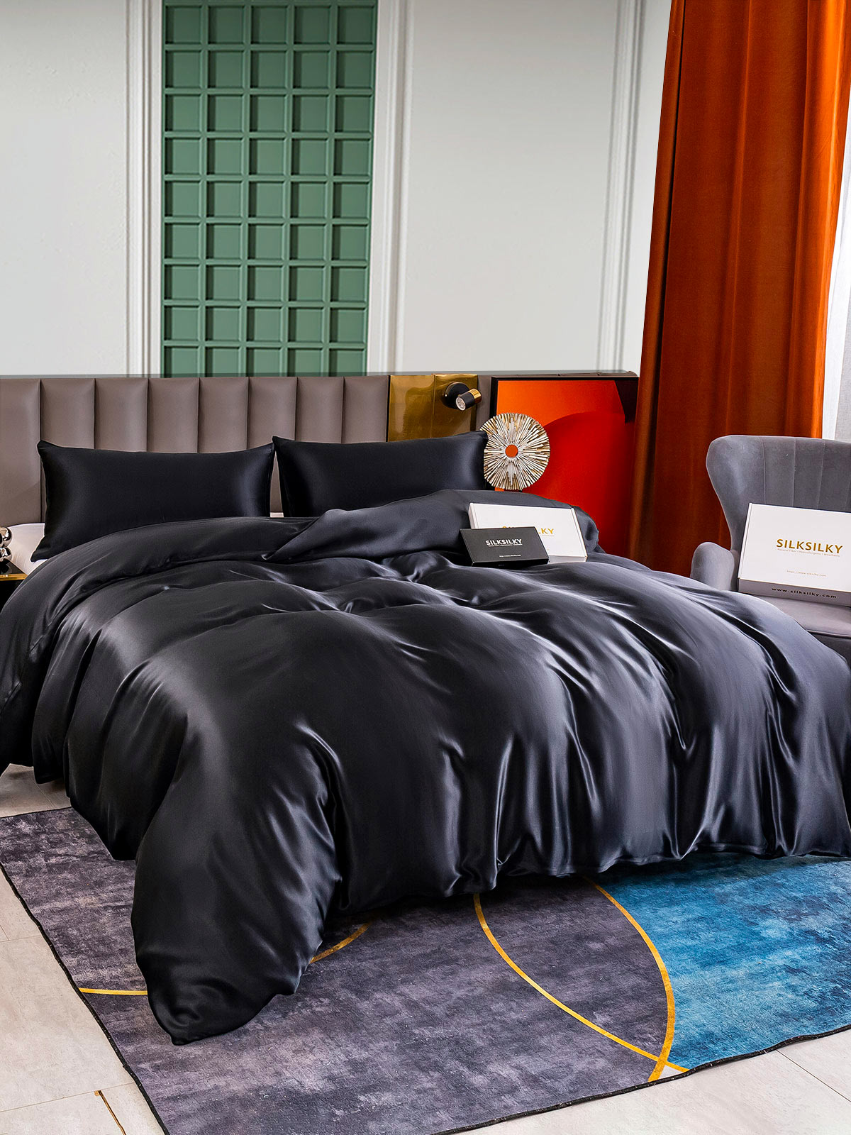 25Momme 3Pcs Silk Set Duvet Cover+2x Pillowcases