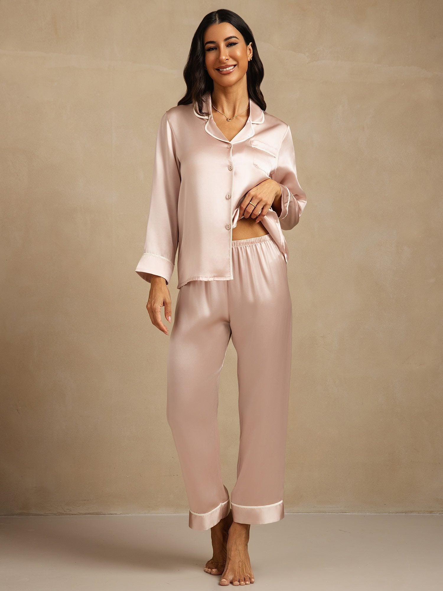 100% Mulberry Silk Classic Pajama Set